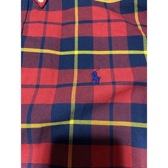 Ralph Lauren Shirt Mens Extra Large Red Plaid Classic Fit Button EUC Casual XL - Picture 3 of 8